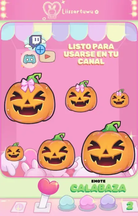 Two laughing pumpkins: a plain one and one with a pink bow on the stem