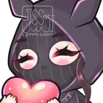 Chibi girl hugging a heart emote
