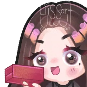 Animated chibi emote of a cheerful girl shooting out money