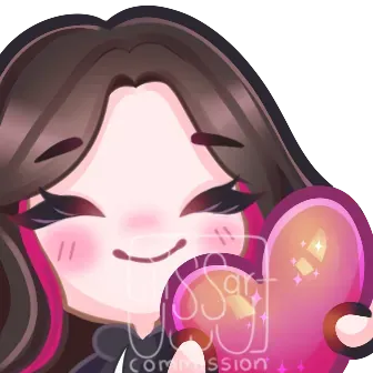 Chibi love emote with sparkling eyes