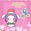 Emote animado de Cinamonroll con un gorro de navidad, para Streamers