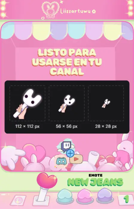 Emote del light stick de New Jeans, para Streamers de Twitch y Discord