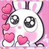 Emote de conejo san valentin amoroso perfecto para streamers y de sticker