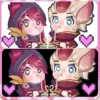 2 Emotes de Xayah y Rakan de san valentin comiendo fideos de league of legends, para streamers de Twitch y Discord